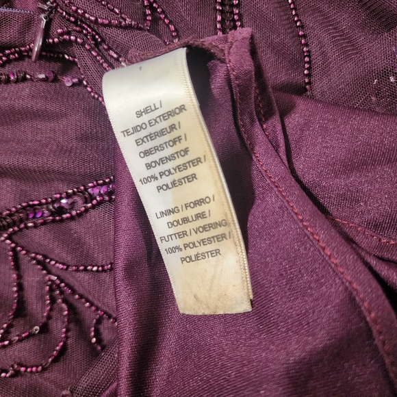 Adrianna Papell platinum evening gown merlot purple bridal women's size 12 - Picture 13 of 16